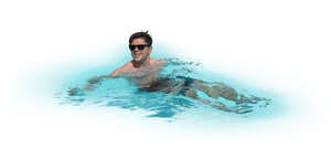 cut out man swimming
