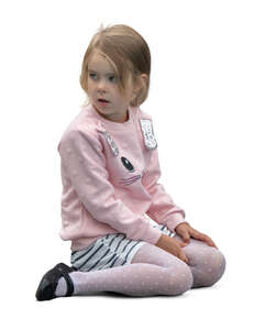 cut out little girl sitting on the ground