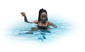 cut out woman relaxing in the pool