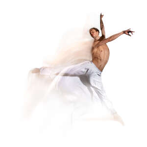 cut out motion blur image of a male ballet dancer