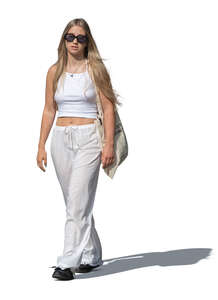 cut out woman walking