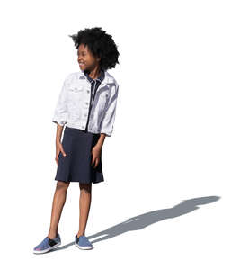 cut out little black girl standing