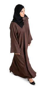 cut out muslim woman walking