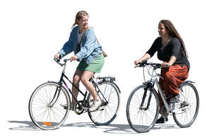 two cut out women cycling