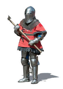 cut out medieval knight standing in guard