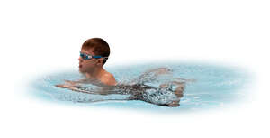 cut out boy swimming