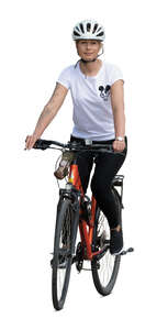 cut out woman cycling