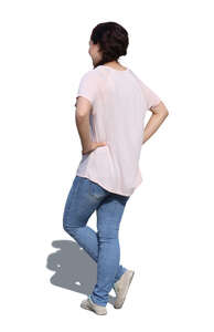 cut out woman standing hands on hips