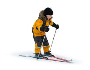 cut out little boy skiing