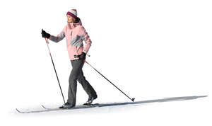 cut out woman skiing