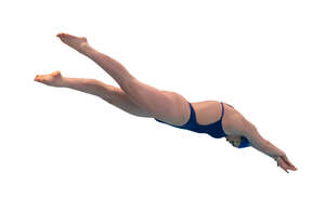 cut out female swimmer jumping into water