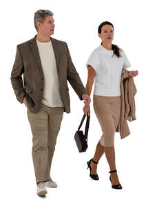 cut out man and woman walking