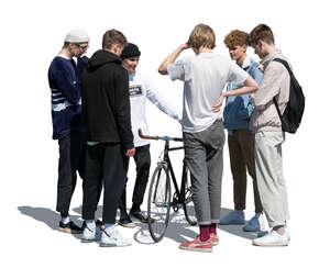 cut out group of teenage boys standing