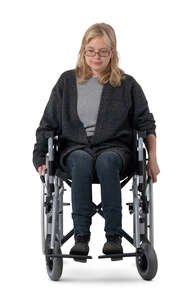 cut out woman sitting in a wheelchair