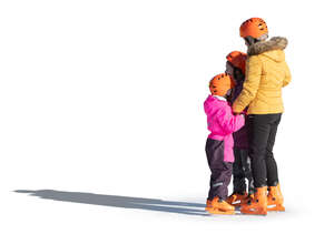 cut out group of children ice skating