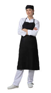 cut out female chef standing