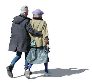 cut out couple in spring walking