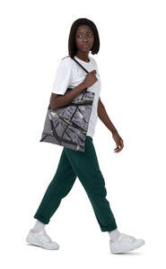 cut out black woman walking