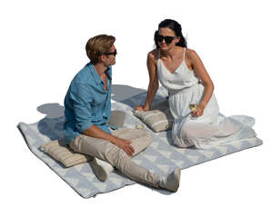 cut out man and woman relaxing on a picnic
