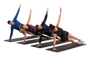 cut out group of people doing aerobic exercises