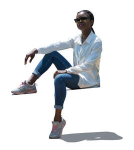 cut out young black woman sitting