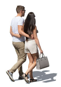 cut out couple in summer walking