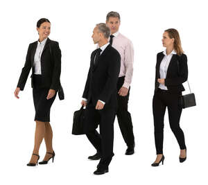 cut out group of business people walking