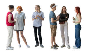 group of teenagers hanging out and drinking soft drinks