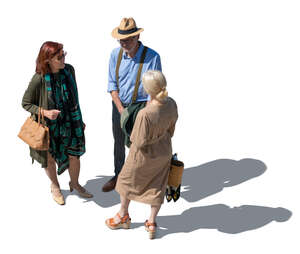 cut out group of senior citizens standing and talking