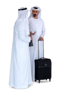 two cut out arab men standing and talking