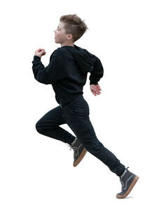 cut out boy running fast