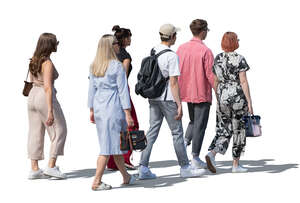 cut out group of young people walking