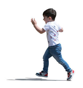 cut out little boy running