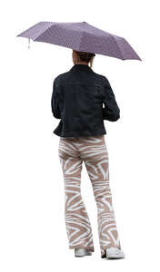 cut out woman with an umbrella standing