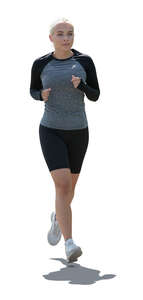 cut out backlit woman running