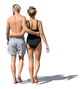 couple at the beach walking
