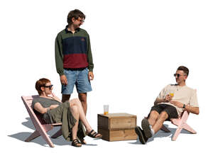 cut out people in summer relaxing in a casual outdoor cafe 