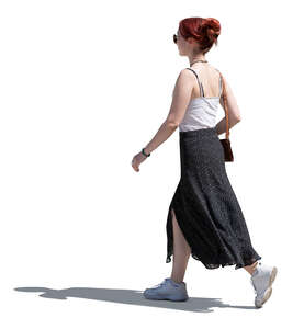 young woman walking