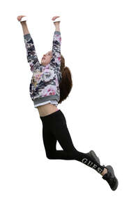 girl climbing on a playground sport equipment