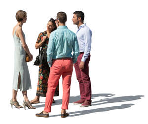 cut out group of adults standing and talking
