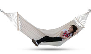 cut out woman lying in a hammock