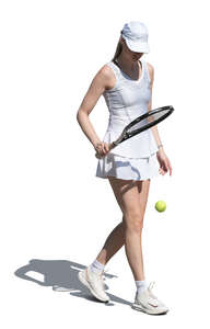 cut out female tennis player playing tennis