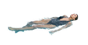 cut out woman swimming in the pool