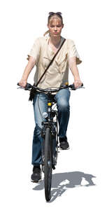 cut out woman riding a bike