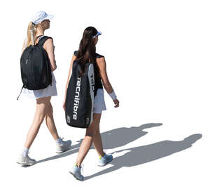 two cut out women going to play tennis