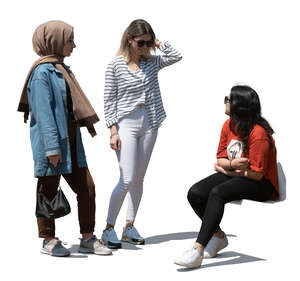 cut out multicultural group of girls hanging out