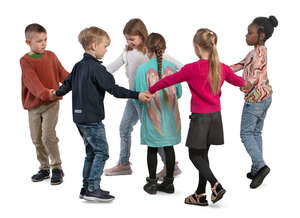 cut out group of kids playing circle games