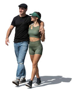 cut out couple walking in summer