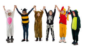 group of children in animal costumes giving a performance