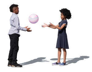 two black kids paying with a ball